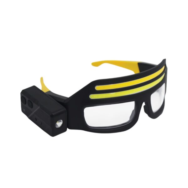 WK3051A glasses-style motion sensor headlamp with white and warm COB lighting - opposite front angle