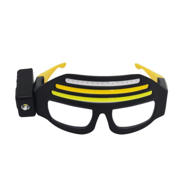 WK3051B glasses-style motion sensor headlamp with white, warm and red COB lighting - alternate front product view