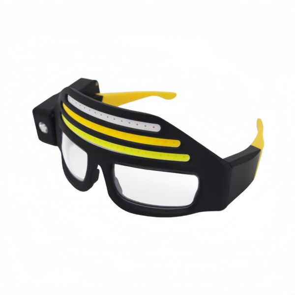 WK3051B glasses-style motion sensor headlamp with white, warm and red COB lighting - opposite wearable angle