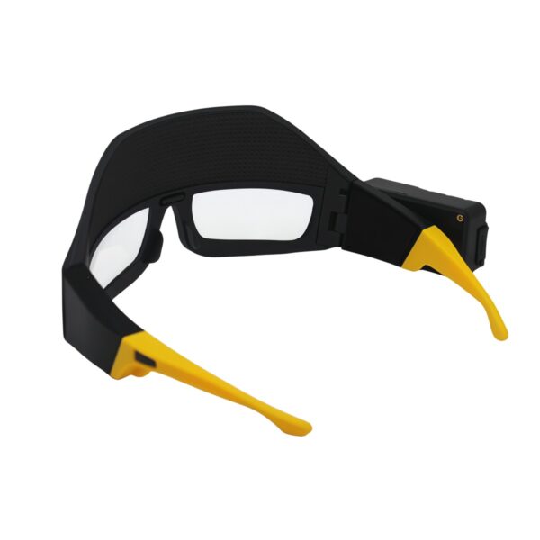 WK3051B glasses-style motion sensor headlamp with white, warm and red COB lighting - rear glasses frame angle