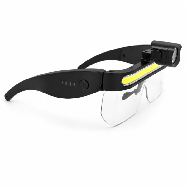 WK3052 glasses-style rechargeable LED and COB headlamp - cob and led side view