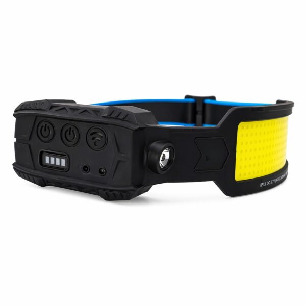 WK3053 high-output rechargeable COB motion sensor headlamp - side control view