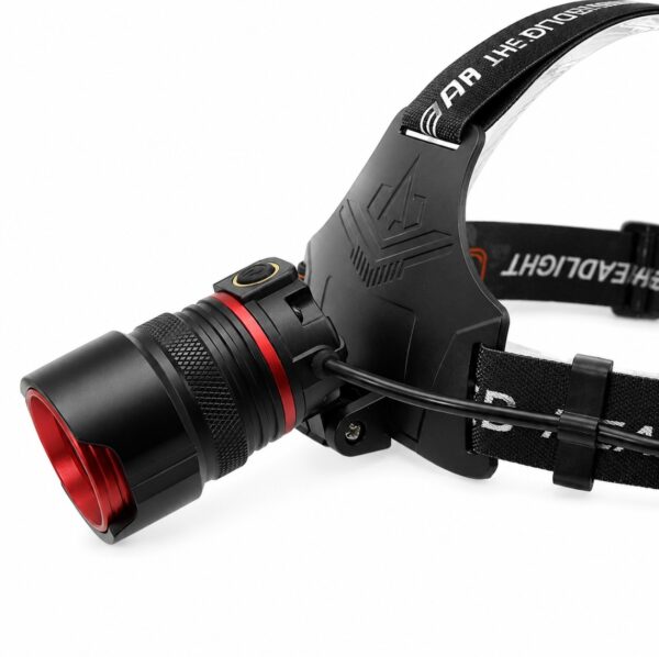 WK3054 zoomable motion sensor headlamp with an RGB rear light and power-bank function - zoom head close-up