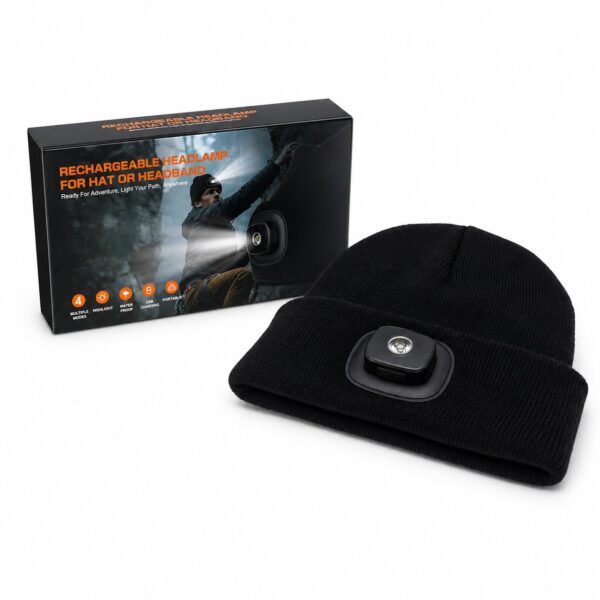 70LM 2-in-1 Rechargeable Beanie Headlamp with Red Light