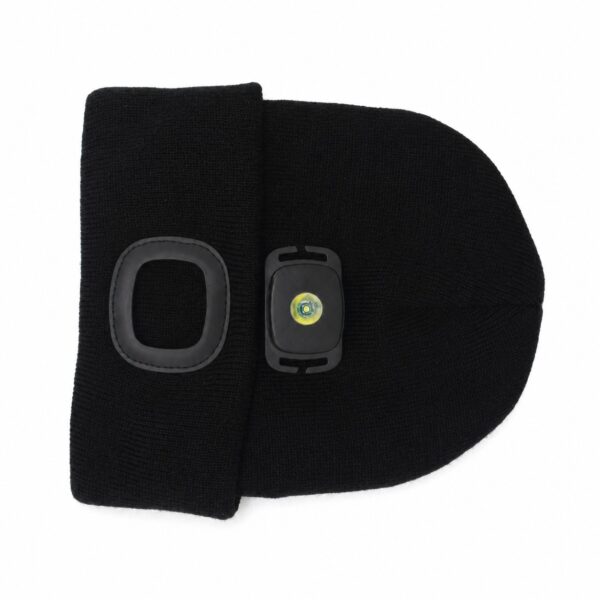 WK3058 two-in-one rechargeable beanie headlamp with white and red light - light module removed from beanie