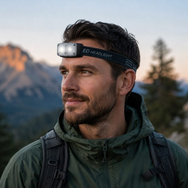 WK3059 lightweight motion sensor headlamp with white and red LEDs - outdoor headlamp application