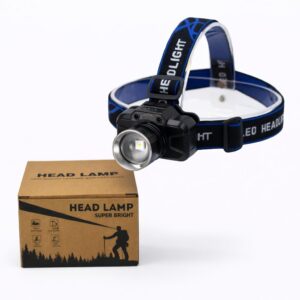 WK3060 aluminum zoomable motion sensor headlamp with a digital battery display showing headlamp and retail box