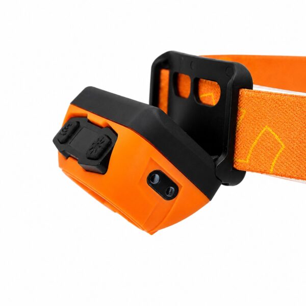 WK3062 multi-color motion sensor headlamp with white, warm-white and red light - switch-side control detail