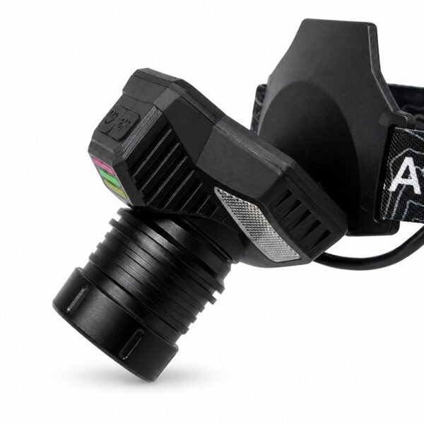 WK3063 zoomable motion sensor headlamp with side SMD lights and power-bank output - complete front headlamp view