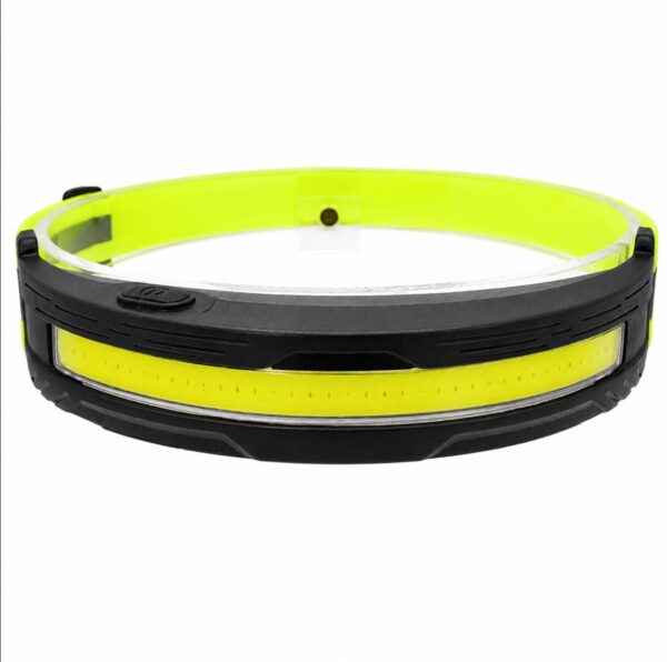 WK3066 lightweight COB headlamp with a reflective headband and red light - front headband view