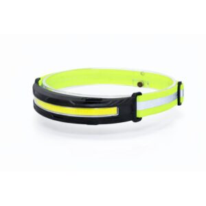 WK3066 lightweight COB headlamp with a reflective headband and red light showing full cob headlamp