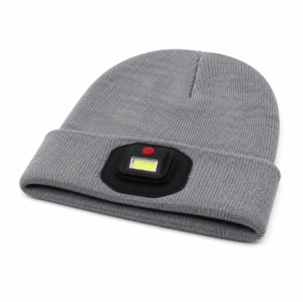 WK3068 angled-beam rechargeable LED beanie for night walking - beanie product angle