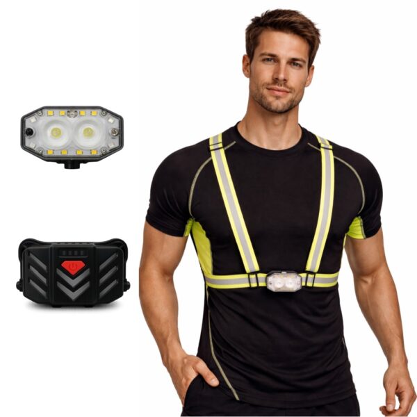 105LM Front and Rear Running Chest Light with Reflective Vest