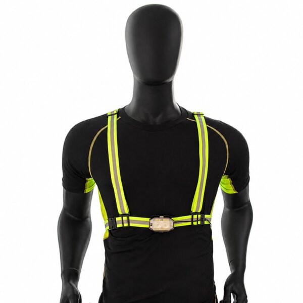 WK3069 front and rear rechargeable running chest light with a reflective vest - front-worn running light