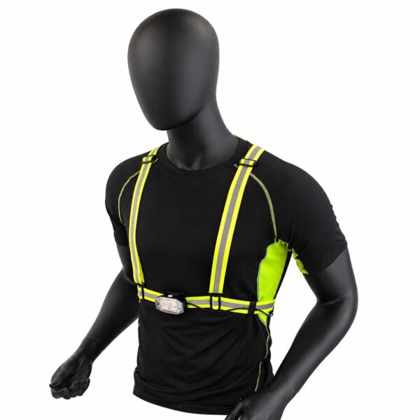 WK3069 front and rear rechargeable running chest light with a reflective vest - side-worn chest light