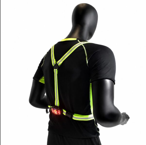 WK3070 dimmable running chest light with a rear red-white warning effect - rear running application