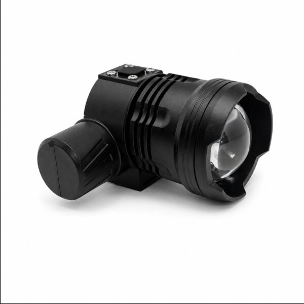 WK3074 two-in-one zoomable headlamp and bicycle light with dual mounting hardware - lamp module front view